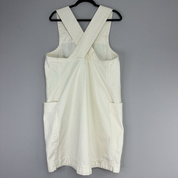 Everlane‎ Women's Bone The Cross Back Canvas Apron Mini Dress L/C40 - Picture 6 of 15